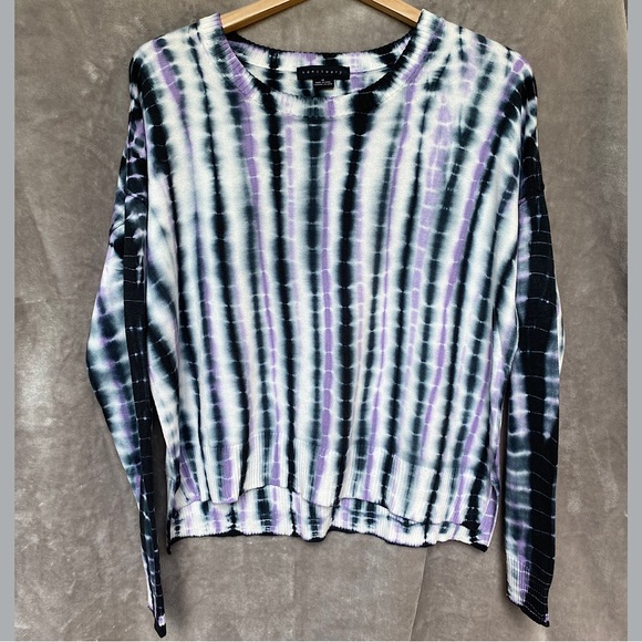 🎉Sanctuary Sunsetter Tie Dye Sweater, Women’s Sz Med, Purple/Lavender/Bla… - Picture 4 of 7